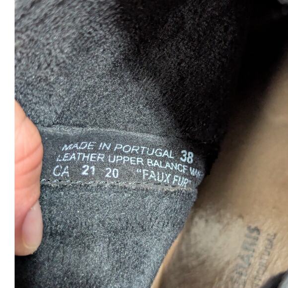 Dromedaris Katniss Chelsea Boots Faux Fur Black Chunky Sole Womens - Picture 6 of 7